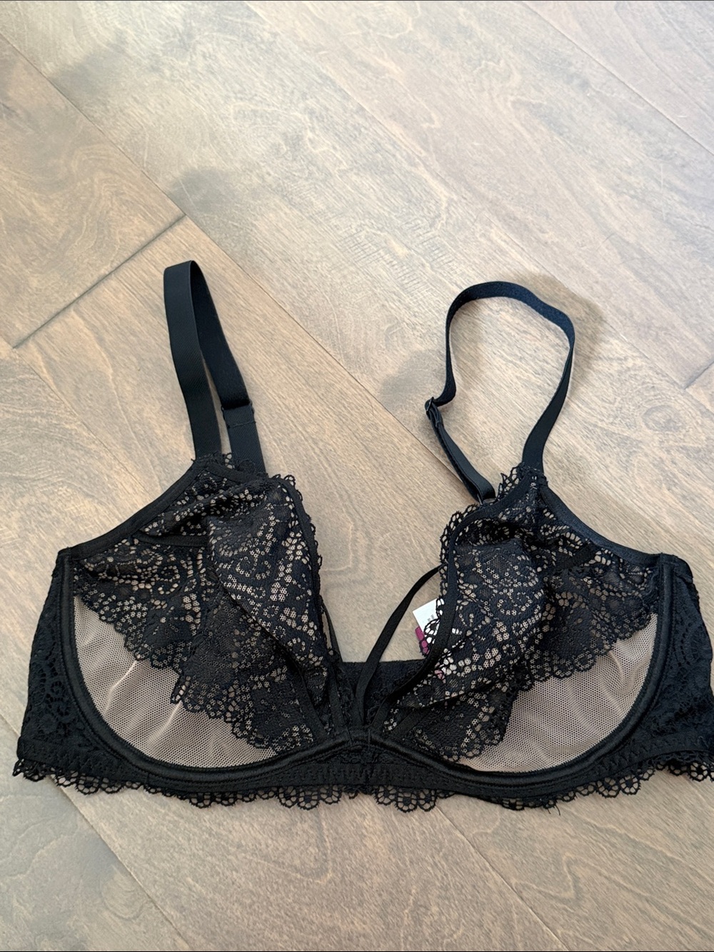 Adore Me Black Lace Underwire Bralette